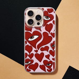 Hjärtliknande telefonskal Comme Des Garçons för iPhone 17 Pro Max, 16e, 15, 14, 13 och Samsung S26 Ultra, S25 FE, A57, A56, Pixel 10, 9A bild 5