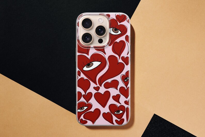 Hjärtliknande telefonskal Comme Des Garçons för iPhone 17 Pro Max, 16e, 15, 14, 13 och Samsung S26 Ultra, S25 FE, A57, A56, Pixel 10, 9A bild 5