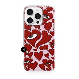 Hjärtliknande telefonskal Comme Des Garçons för iPhone 17 Pro Max, 16e, 15, 14, 13 och Samsung S26 Ultra, S25 FE, A57, A56, Pixel 10, 9A 4