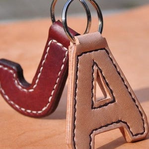 Handmade Genuine Leather 'Initial' Keyring