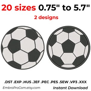 Soccer Ball Embroidery Design Set, Mini Sports Designs, pes dst jef vp3 hus