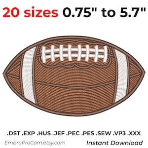 American Football Embroidery Design, Realistic Stitch, Satin Border (Instant Download)