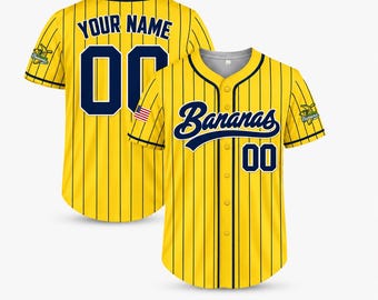 Personalized Bananas Team Baseball Jersey, Funny Bananas Jersey, Let's go Bananas Jersey, Custom Team Name Number, Gift For Savannah Fan