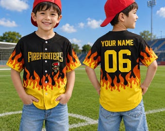 Savannah Baseball Jersey, Firefighter Jersey, Savannah Baseball Jersey, Fire Fighter Bananas Jersey, Jersey For Kids, Adult