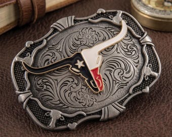 Western Cowboy-bältesspänne, tjurhuvudbältesspänne, vintagebältesspännen för män, fars dag-present