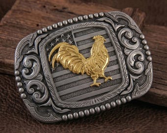 Vintage 1978 Raintree Belt Buckle – Fighting Gamecocks Design Rare