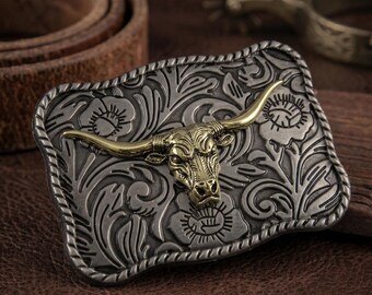 Vintage Wedding Belt Buckles, Western Cowboy Retro Metal Bull Head Belt Buckle, Wedding Gift for Groomsmen