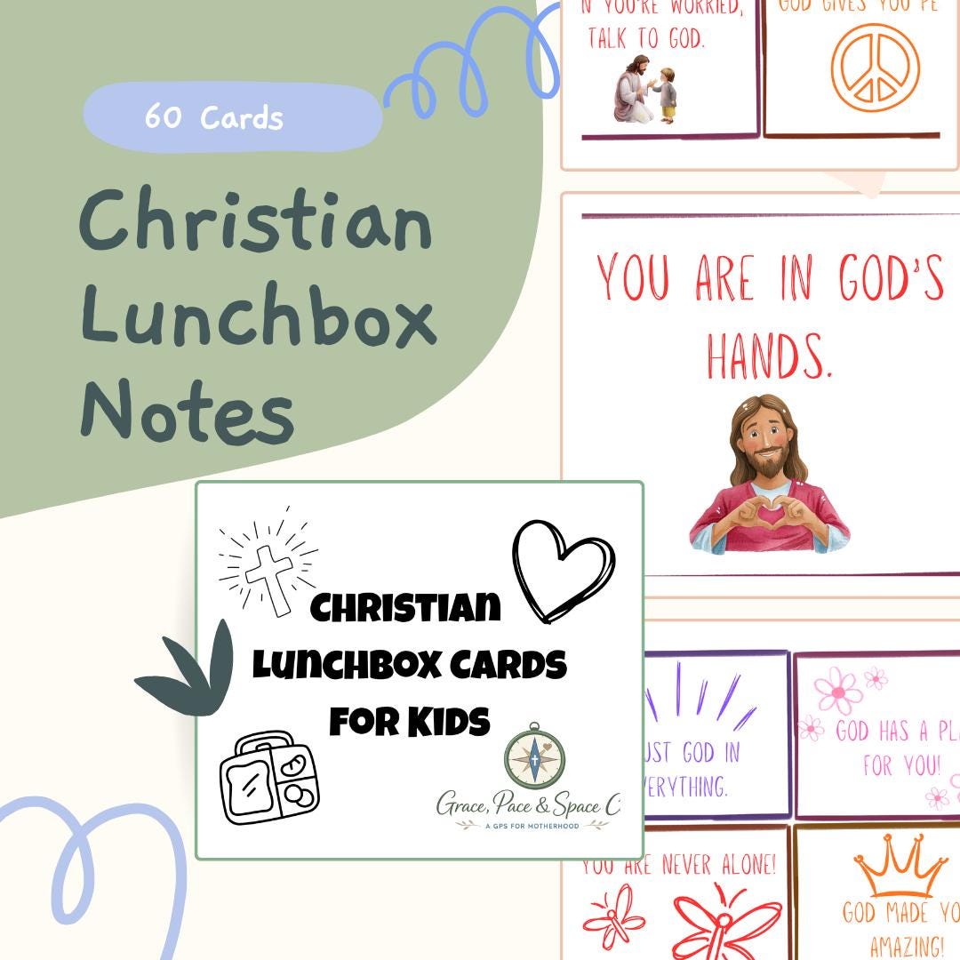 Christian Lunchbox Cards for Kids | Bible Verse Encouragement Notes ...