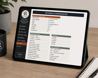 Strumento di monitoraggio per attività di autolavaggio e detailing / Dashboard per clienti, lavori, fatture e KPI (Excel e Fogli Google)