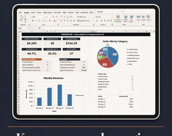 Home Bakery Business OS | Order Tracker, Recipe Cost Calculator & Client CRM | Google Sheets Template