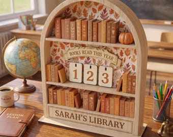Personalized Classroom Reading Tracker, Books Read This Year Counter, Custom Teacher Library Sign, Back to School Gift, Reading Corner Decor