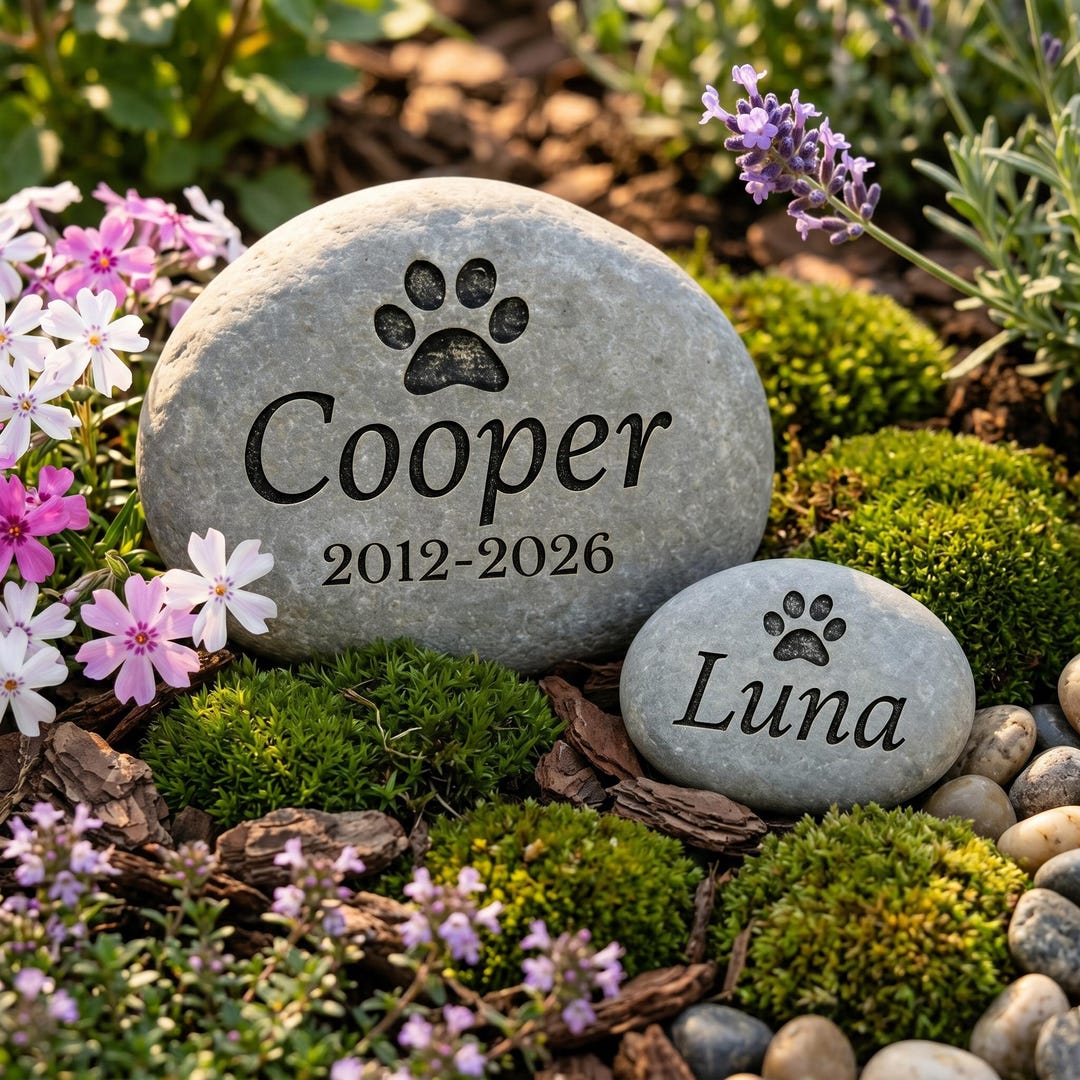 Personalized Memorial Pet Stone, Pet Memorial Grave Marker, Dog Loss ...