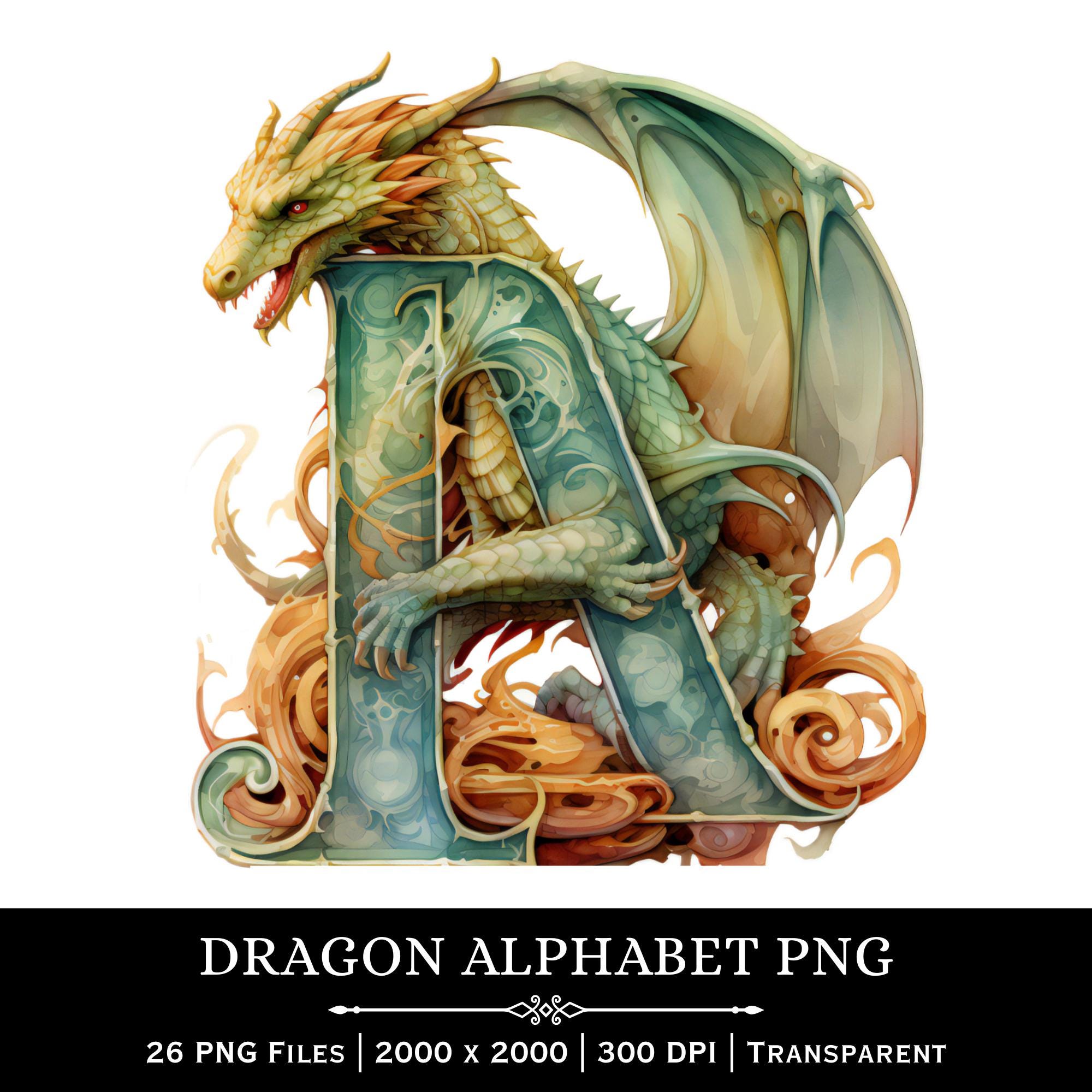 Dragon alphabet - Etsy 日本