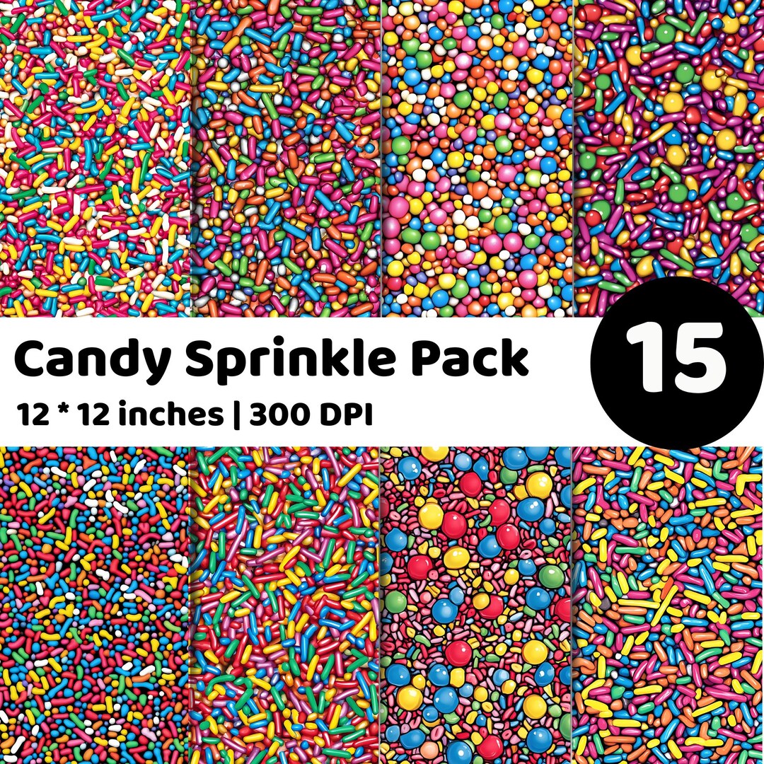 Colorful Sprinkle Paper Candy Sprinkle Digital Paper | Colorful Sweet Seamless Patterns | Fun ...