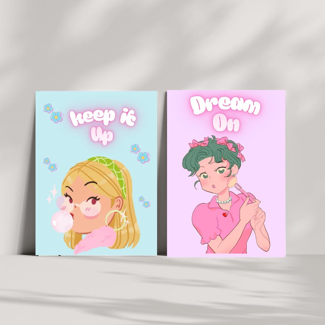 Cute Aesthetic Posters Bundle | Girly Y2K Printable Wall Art | Room