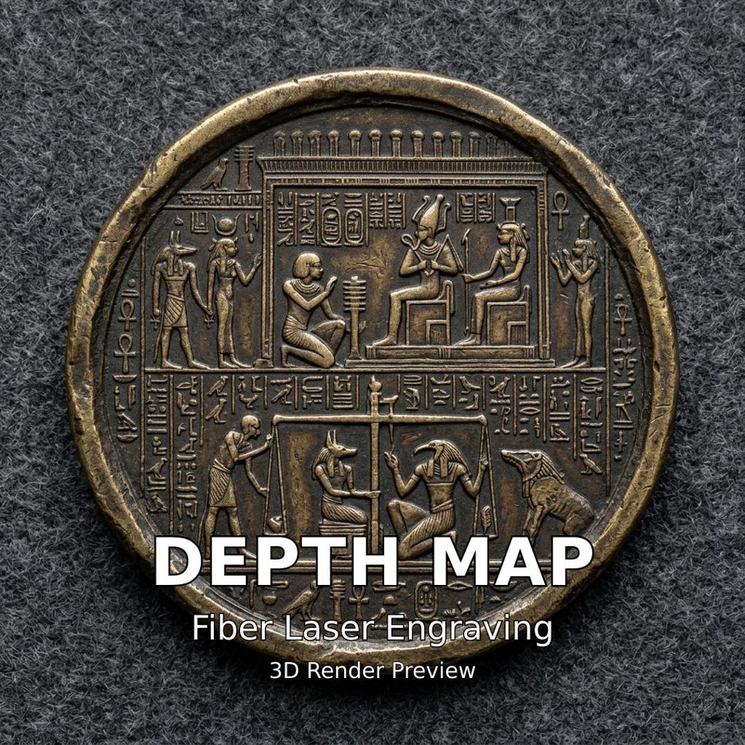 Coin Depth Map, Fiber Laser Engraving File, Lightburn, Grayscale Height ...