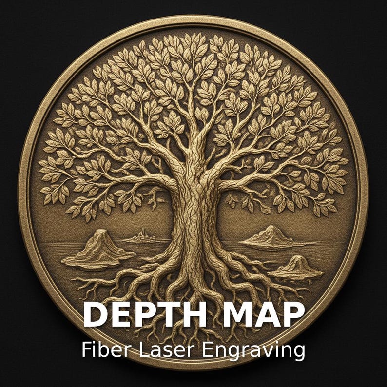 Coin Depth Map, Fiber Laser Engraving File, Lightburn, Grayscale Height ...
