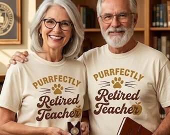 Retired Teacher Shirt, Comfort Colors Knit Text Design, Cat Mom Gift