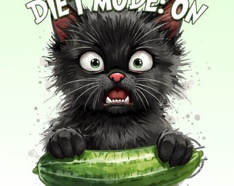 Funny Black Cat PNG Bundle, Sarcastic Mood Clipart, Watercolor Cat Sublimation Digital Download,20