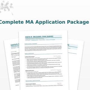 Medical Assistant Resume Template CMA Cover Letter Bundle (Digital Download)