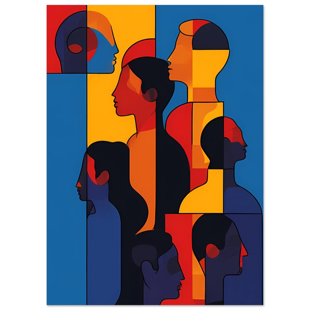 Bauhaus Style Abstract Poster – Mid Century Modern Wall Art – Geometric ...