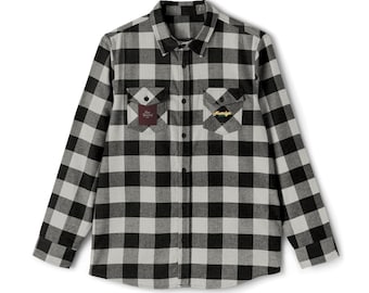 Woodland Bear geruit flanellen shirt | Zwart-witte buffelruit