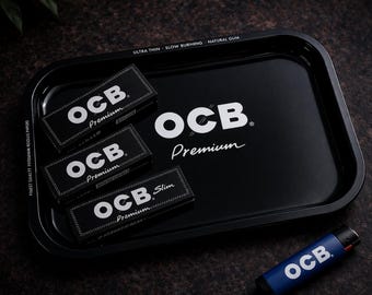 Bandeja metálica para liar OCB – Tamaño mediano, fabricada en Francia.