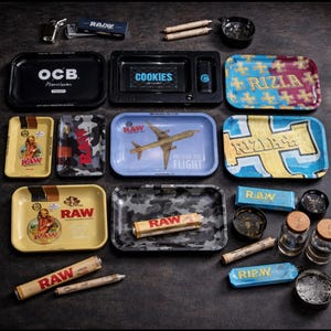 Authentic Branded Rolling Trays – RAW, OCB, Cookies, Rizla Designs