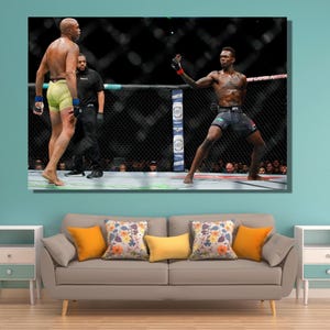 Adesanya vs Silva UFC Fight Canvas Print: Motivational Sports Wall Art