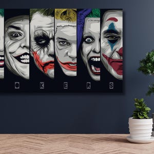 Joker Faces Canvas Art: Extra Large Comic Wall Decor