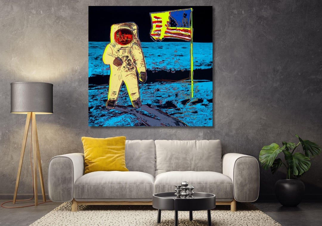 Andy Warhol Moon Landing Canvas Art: Pop Art Print - Etsy