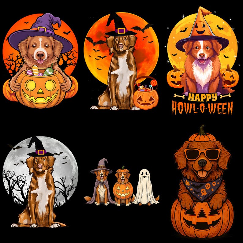 Nova Scotia Duck Tolling Retriever Halloween PNG, Spooky Toller Dog ...