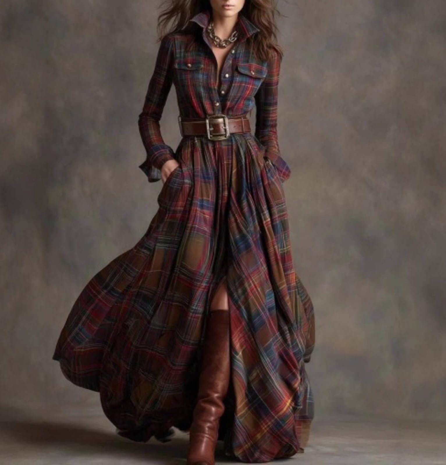 Brown Belted Dress - Etsy