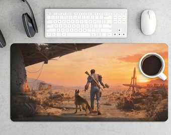 Fallout Wasteland Gaming Mouse Pad – Vault Dweller, Dog, Sunset Desk Mat