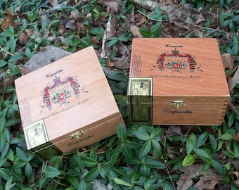 Cigar Box Exquisitos Fuentes Medium Fine Logo Treasure Storage Dozens In Stock Wedding Party Groomsman Gift by IndustrialPlanet