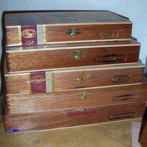 Cigar Box Padron Wooden Box Storage System Decoupage Treasure Chest Dozens In Stock by IndustrialPlanet