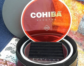 Cigar Box Cohiba Spectre Special Edition Display Leather Lucite & Wood Treasure by IndustrialPlanet NEW Free Shipping