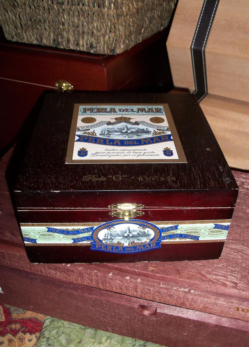 Cigar Box Lighthouse /& Ship Art Box Perla Del Mar Wooden Storage Treasure Chest A Dozen In Stock by IndustrialPlanet