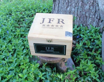 Cigar Box Striking Wood Chest JFR Brand Large Square Size by IndustrialPlanet