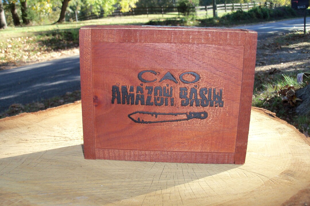 Cigar Box Amazon Basin Special Edition Cool Logo Lift off Top Wood