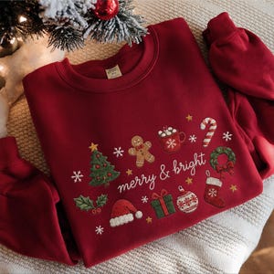 Broderad God och Ljus Jultröja Familjematchande Jultröja Hemlig Julklapp Julklapp Julsäsong Kvarts Zip-tröja