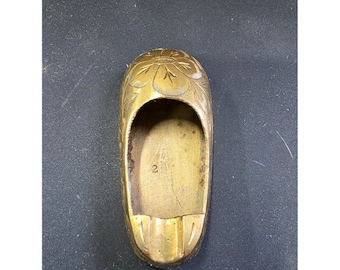 Vintage Brass Floral Shoe Ashtray