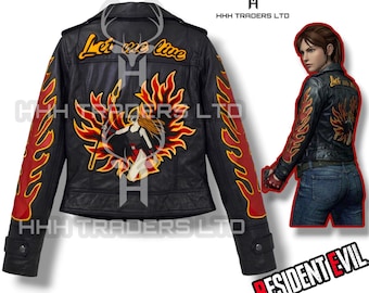 Kurtka Claire Redfield – Resident Evil Code Veronica Cosplay Skórzany kostium motocyklisty