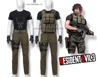 Pełny zestaw cosplay Carlosa Oliveiry – kostium taktyczny z gry Resident Evil 3 Remake