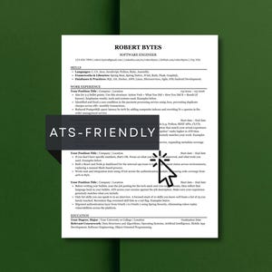 Full-stack ontwikkelaar ATS CV-sjabloon | React Node Python CV | Google Documenten Word Canva
