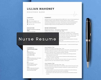 RN Resume Template Canva | Healthcare CV That Gets Noticed | Nursing Cover Letter Included