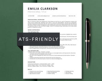 ATS Friendly Resume Template Google Docs | Editable CV Template Word, Canva, Pages
