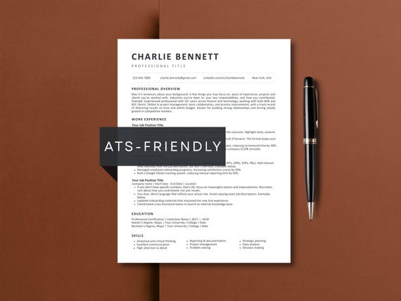 ATS Friendly Executive Resume Template | Google Docs Resume Builder | Professional C-Level CV (Word, Pages, Canva)