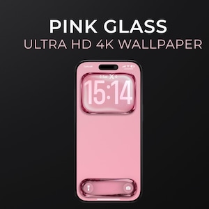 Pink Glass Wallpaper, 4K Ultra HD, Modern Background (Digital Download)