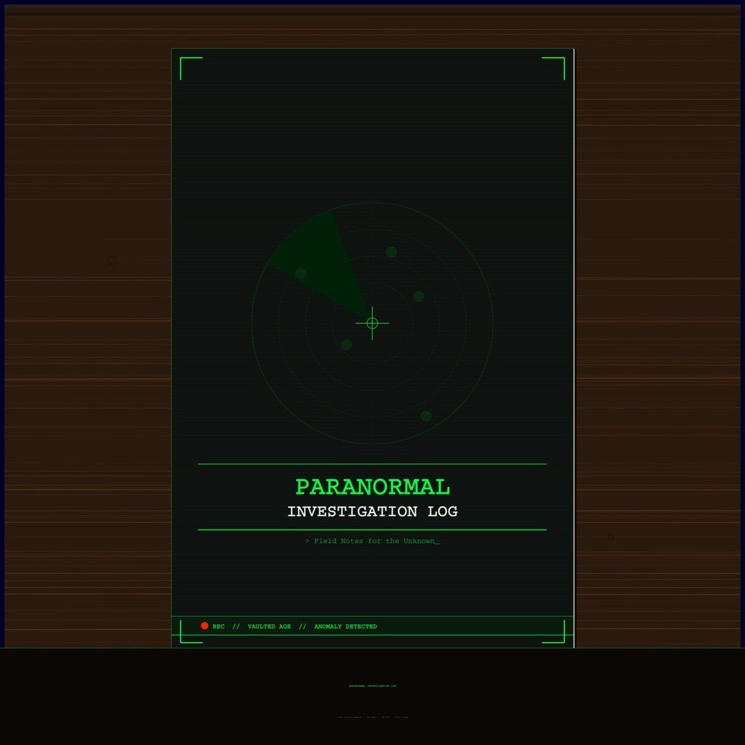 Paranormal Investigation Log — Printable Field Journal | 120 Pages ...